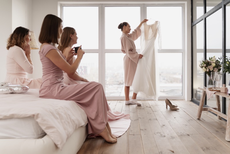 Woman Wedding Dress Bridal Party