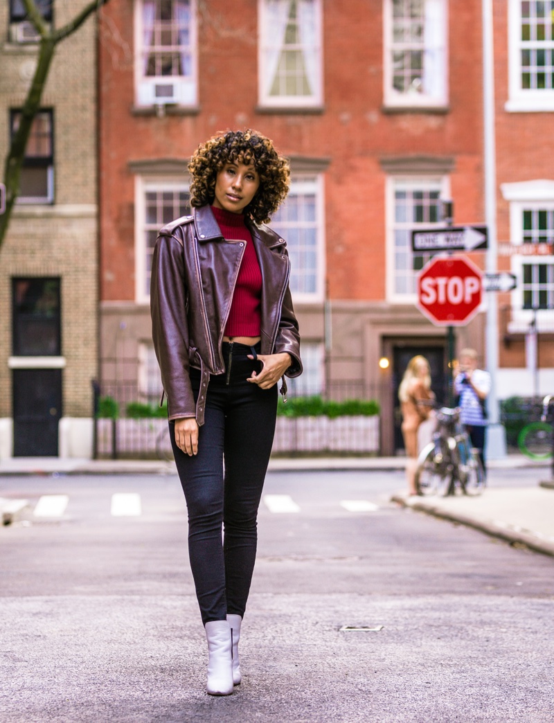 Brown Leather Jacket Jeans Outfit