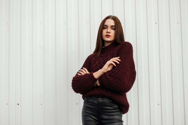 Chunky Burgundy Sweater