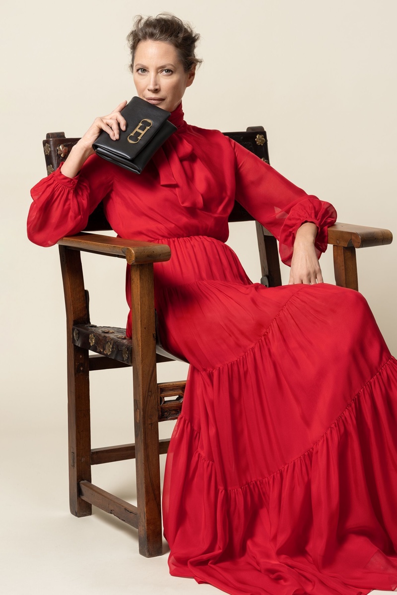 Christy Turlington CH Carolina Herrera Red Dress 2023