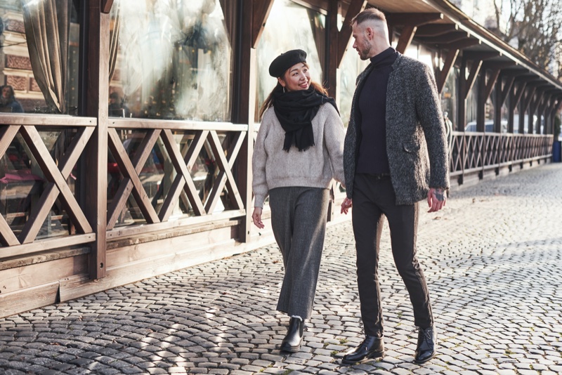 Couple Walking Autumn Style