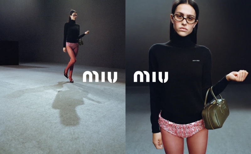 Delilah Belle Hamlin Miu Miu Fall 2023 Campaign