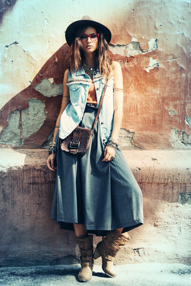 Denim Skirt Western Style