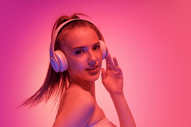 Headphones On Ears Neon