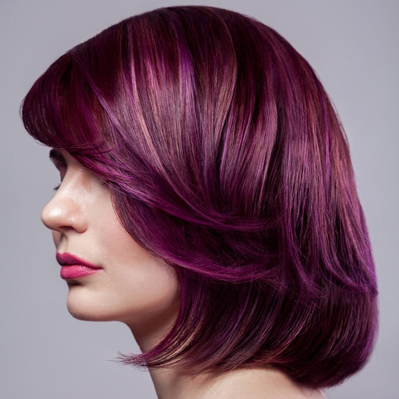 Magenta Purple Short Hair Color