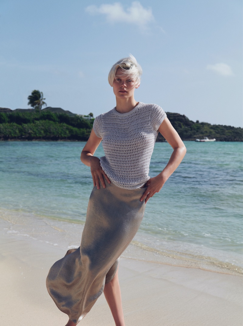 Massimo Dutti Knit Top Summer Beach 2023