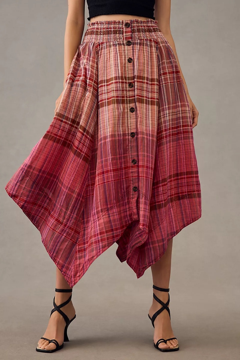 Pilcro Dip-Dye Handkerchief Skirt