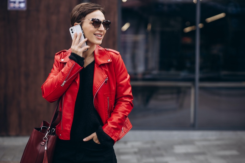 Red Leather Jacket Outfits