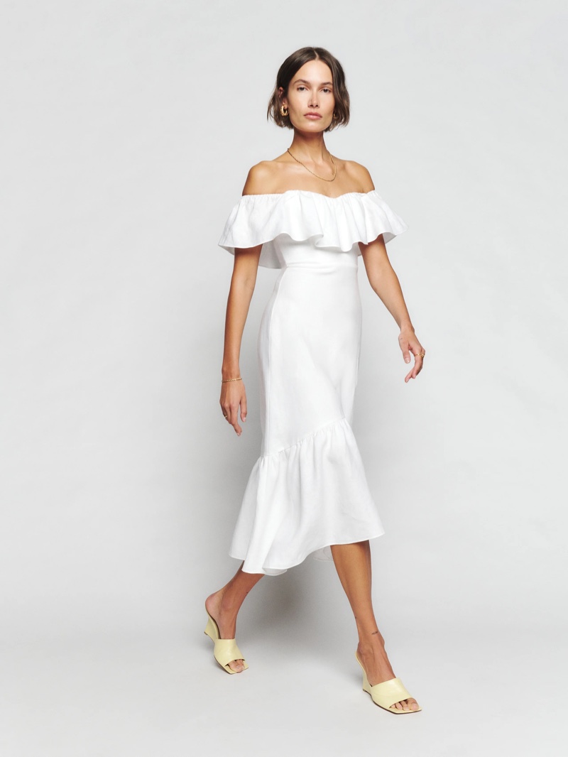 Reformation Baela Linen Dress $278