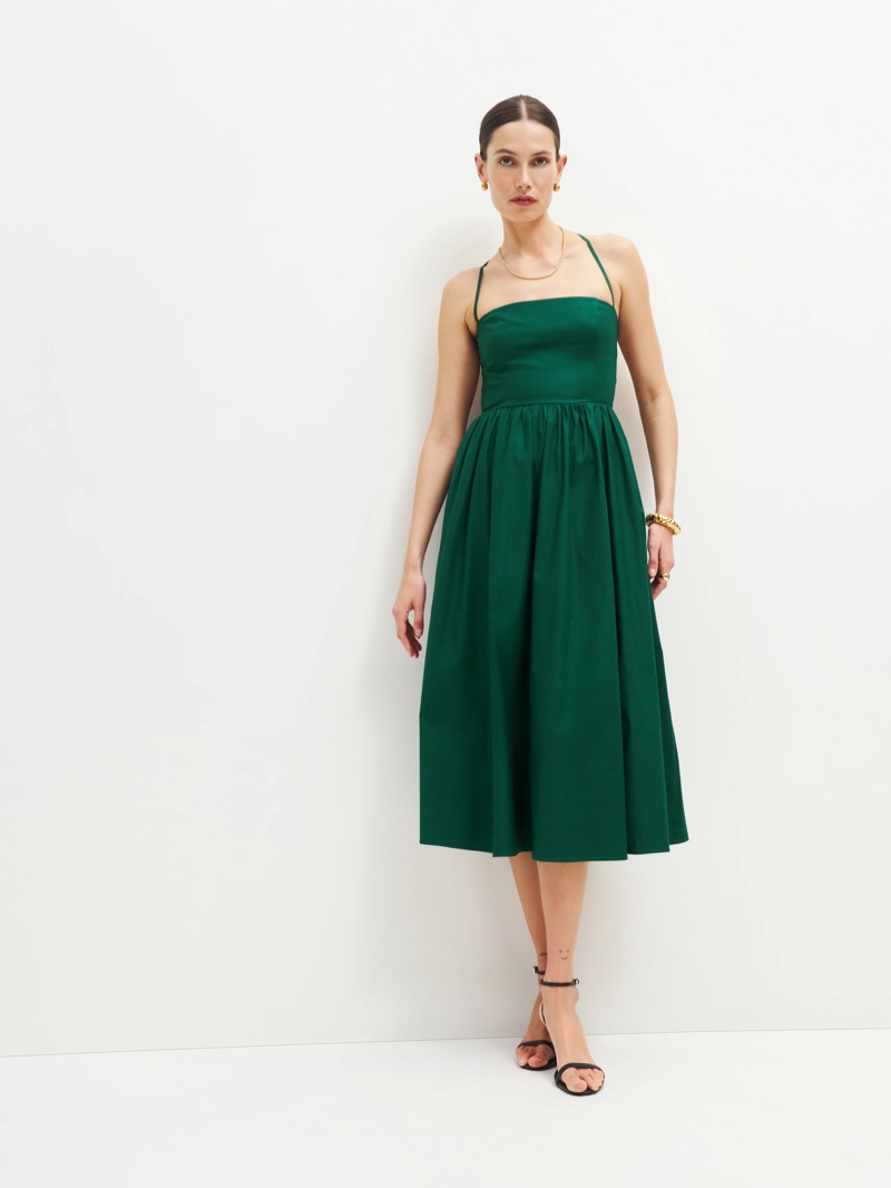 Reformation Kaede Dress in Emerald $248