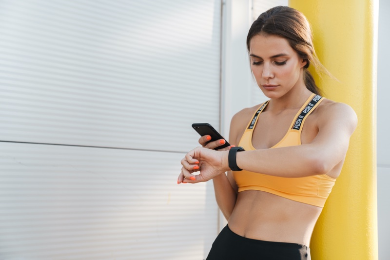 Smart Watch Woman Checking