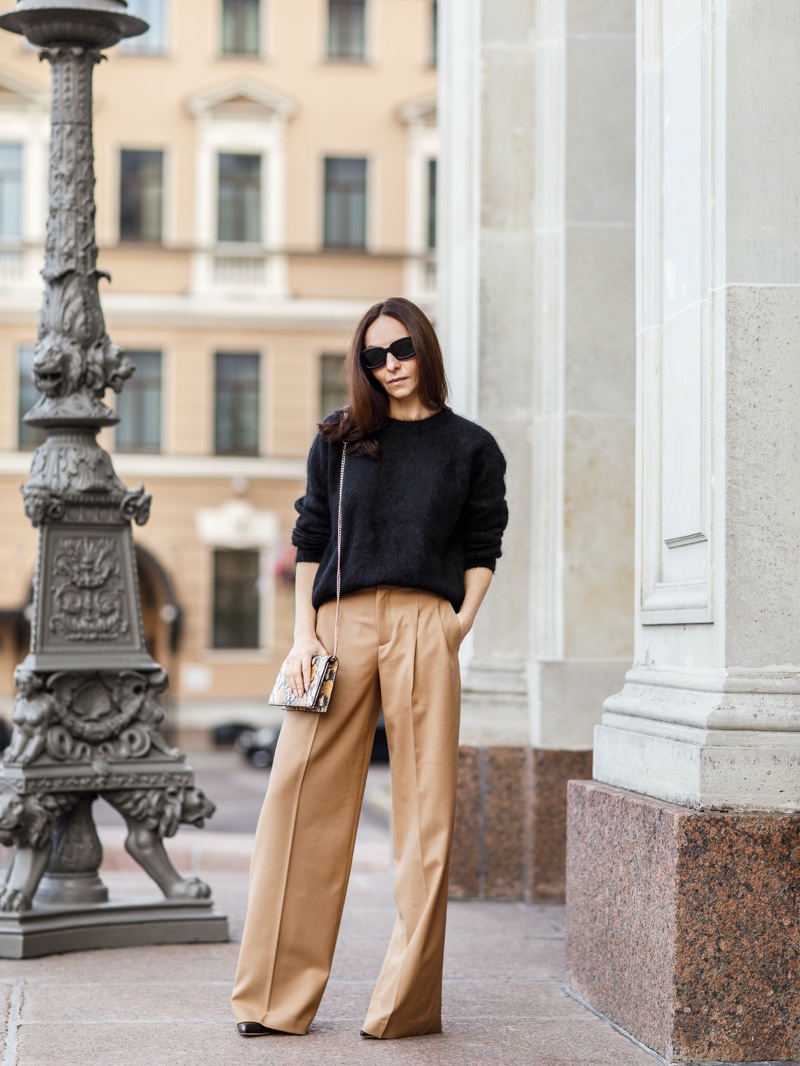 Sweater Wide Leg Pants Work Capsule Wardrobe