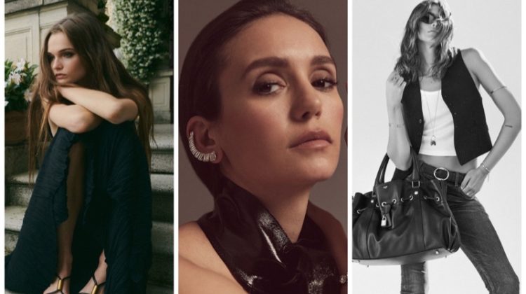 Week in Review: Massimo Dutti July 2023 collection, Nina Dobrev for DuJour Magazine, and Kaia Gerber in Celine winter 2023 campaign.