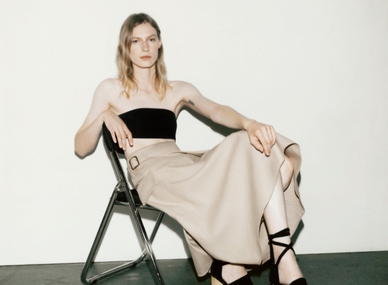 Stylish and minimal: crop top and skirt from Zara's new arrivals.