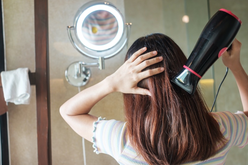 Blow Dry Hair Bathroom