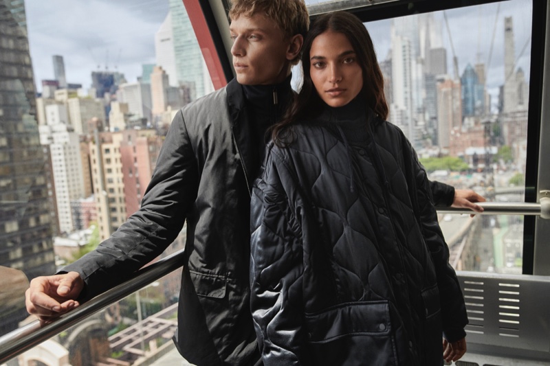 Catarina Guedes and Peter Dupount front DKNY fall-winter 2023 campaign.