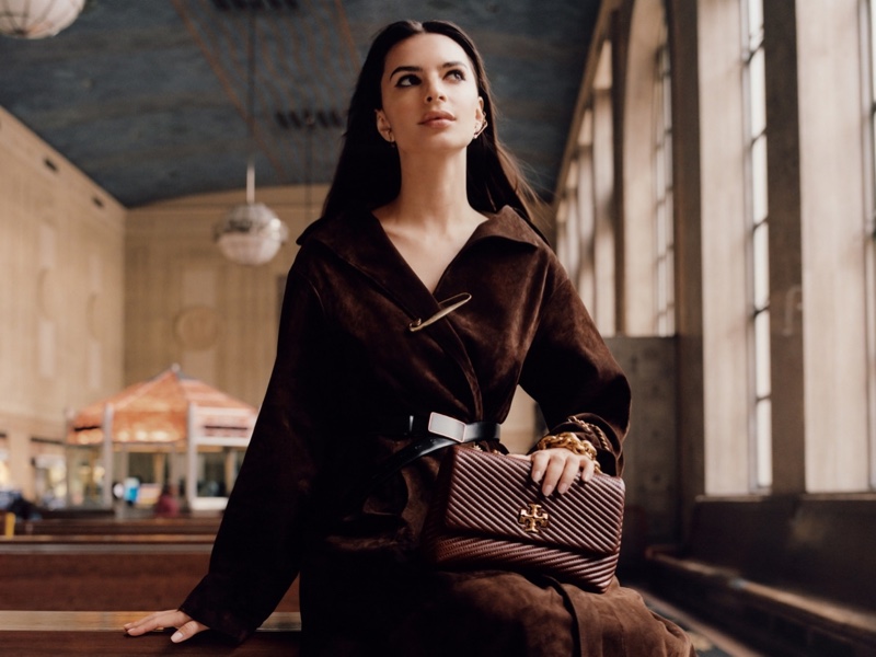 Emily Ratajkowski Coat Tory Burch Fall 2023