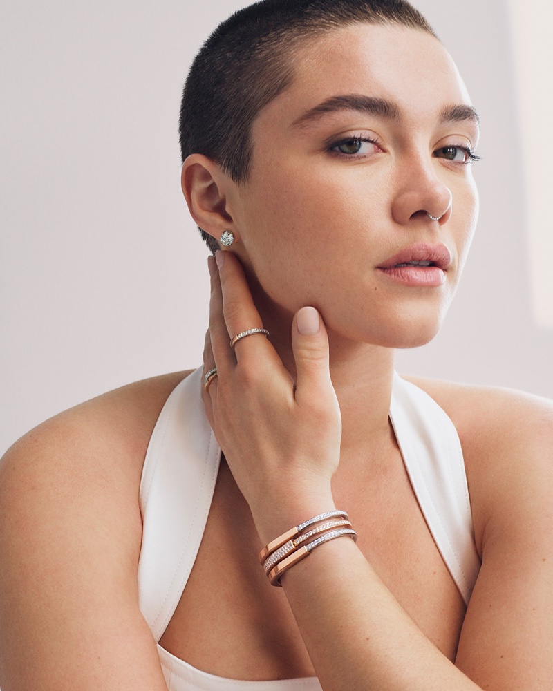 Florence Pugh Tiffany Co Lock 2023 Jewelry Campaign