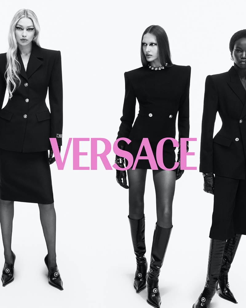 Gigi & Bella Hadid Join Donatella Versace for Versace's Spring 2022 Campaign