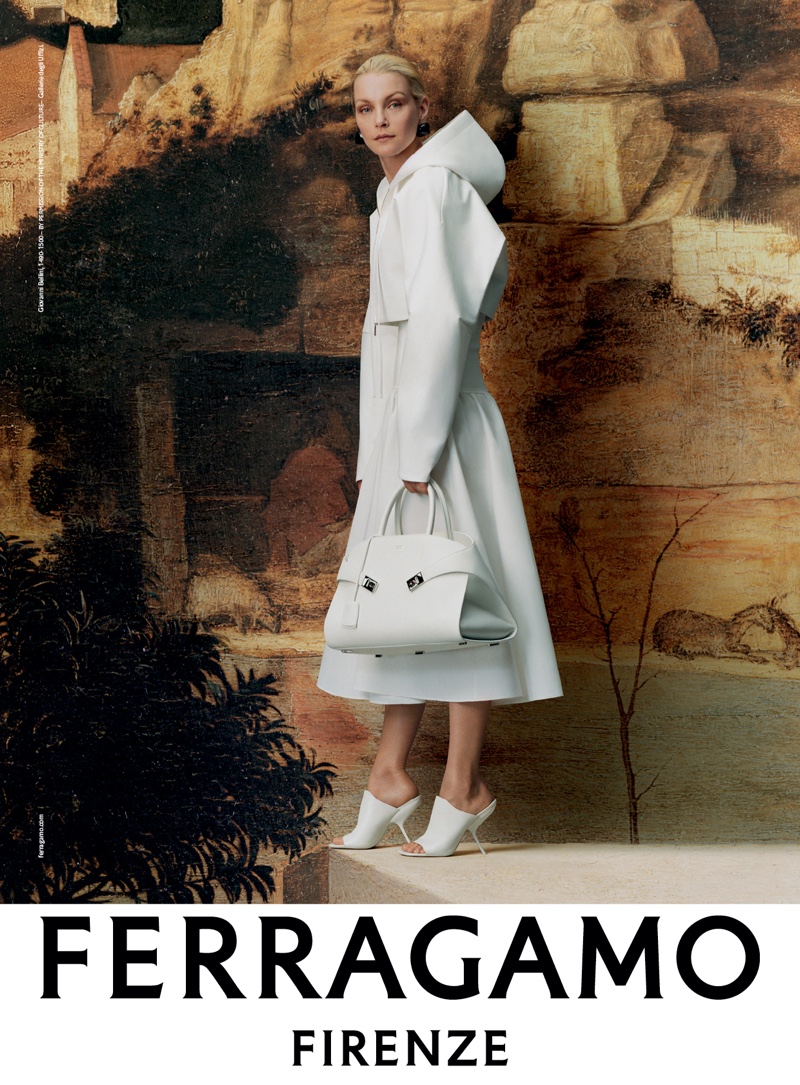 Jessica Stam Ferragamo Fall 2023 Campaign