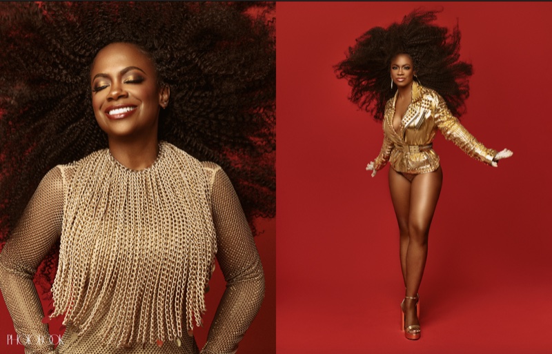 Kandi Burruss Gold Outfits Photobook Magazine 2023