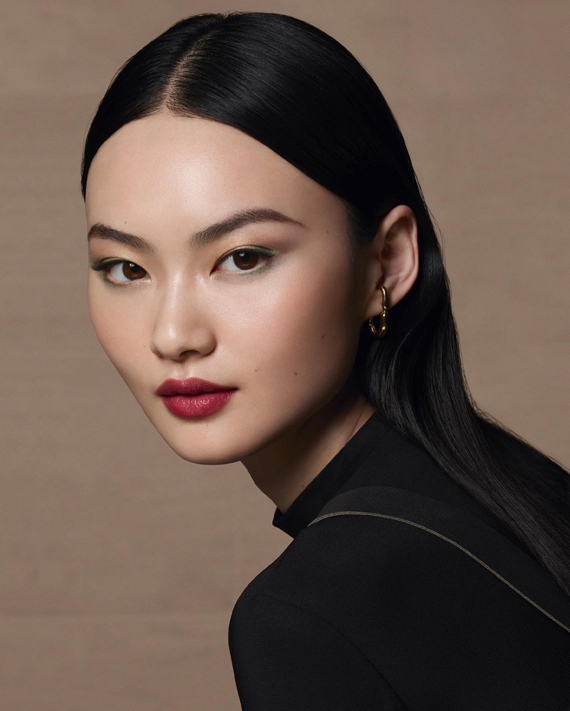 He Cong captivates as she melds past and present for the Lancôme x Louvre initiative.