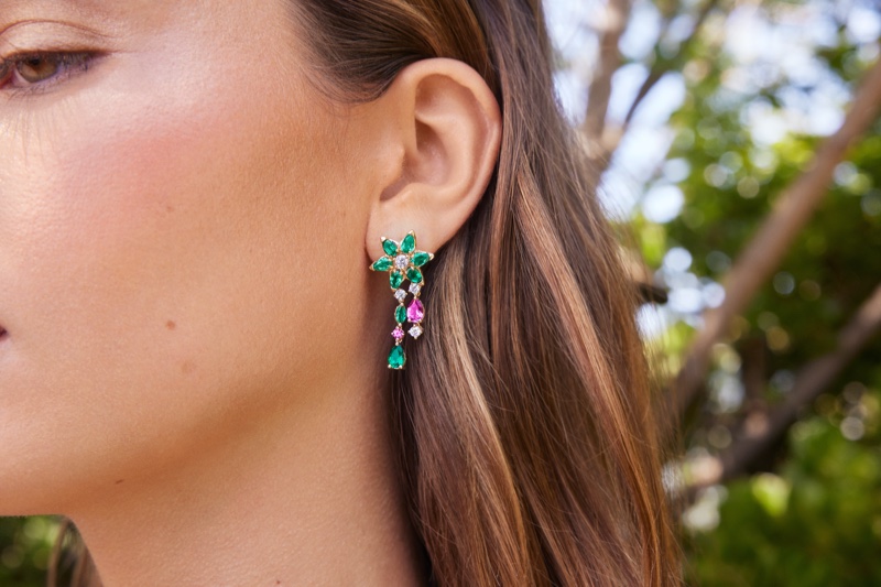 Bloom Drop Earrings featured in the Logan Hollowell x Brilliant Earth jewelry collection.