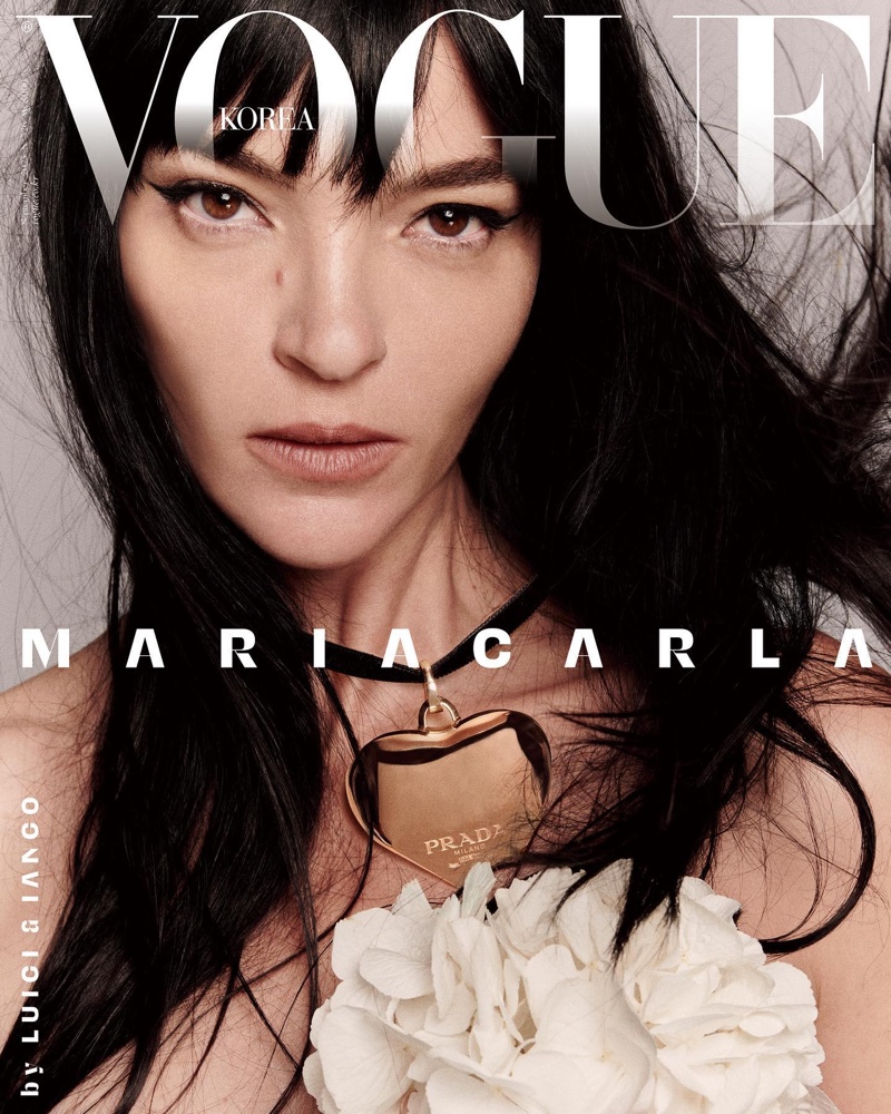 Mariacarla Boscono Wows in Prada for Vogue Korea Cover