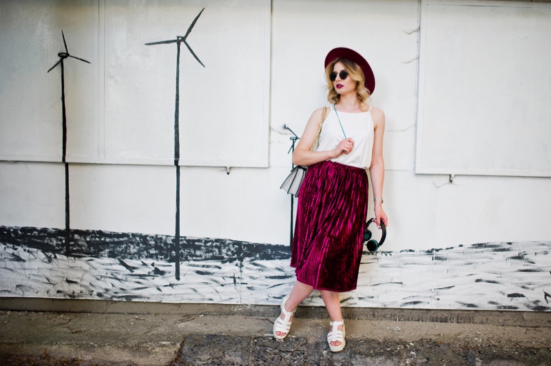 Red Velvet Skirt