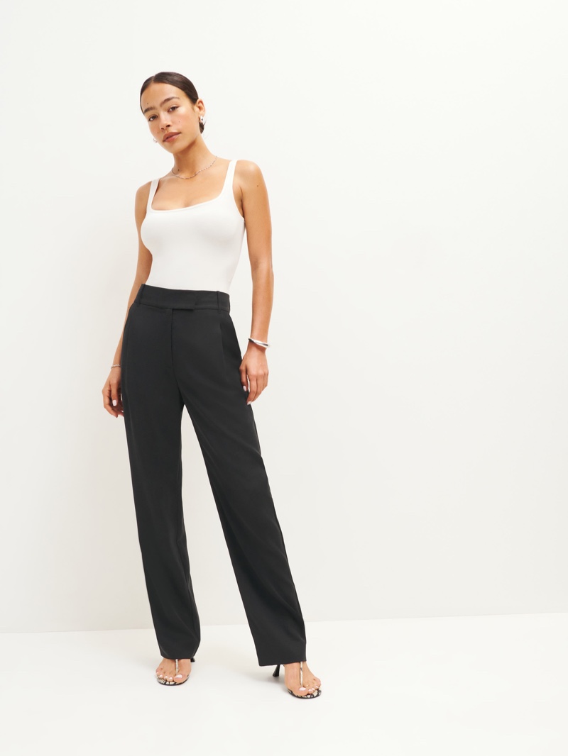 Hailey Bieber Wore a $38 Reformation Top With Wide-Leg Pants