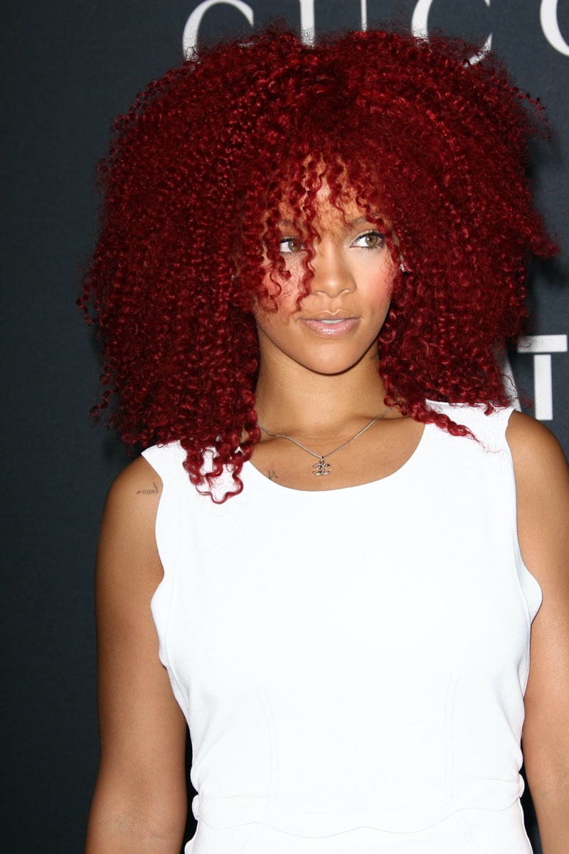 Rihanna Celebrities Curly Hair