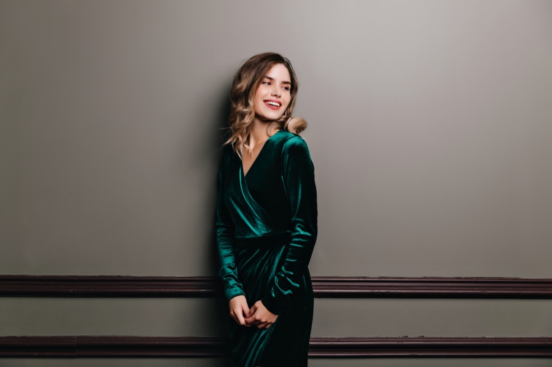 Velvet Dress Green