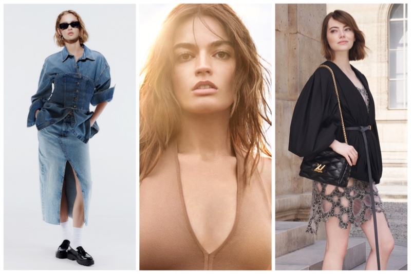 Week in Review: H&M Back to School collection, Emma Mackey for Burberry Goddess fragrance, and Emma Stone in Louis Vuitton fall 2023 campaign.
