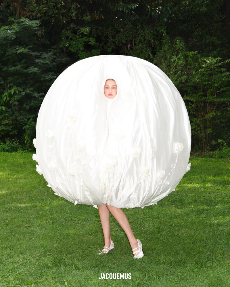 Gigi Hadid gets playful in an oversized ball design.