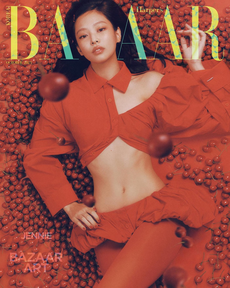 Jennie Blackpink Harpers Bazaar Korea Red Outfit 2023