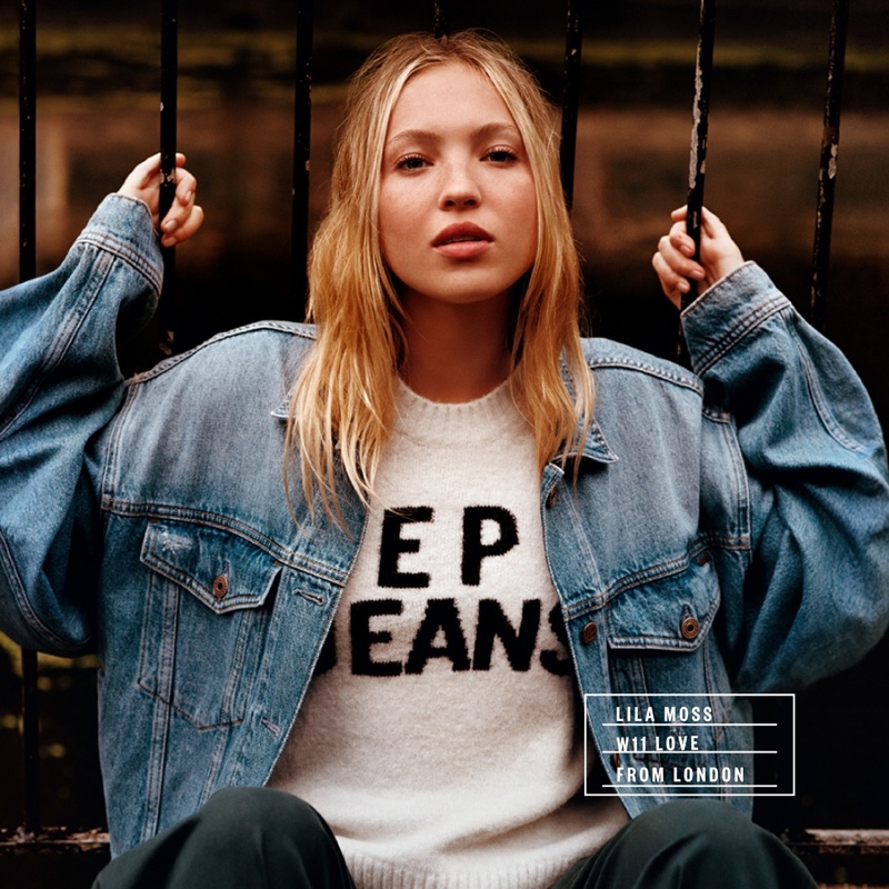 Lila Moss Pepe Jeans Jacket Fall 2023 Ad Campaign