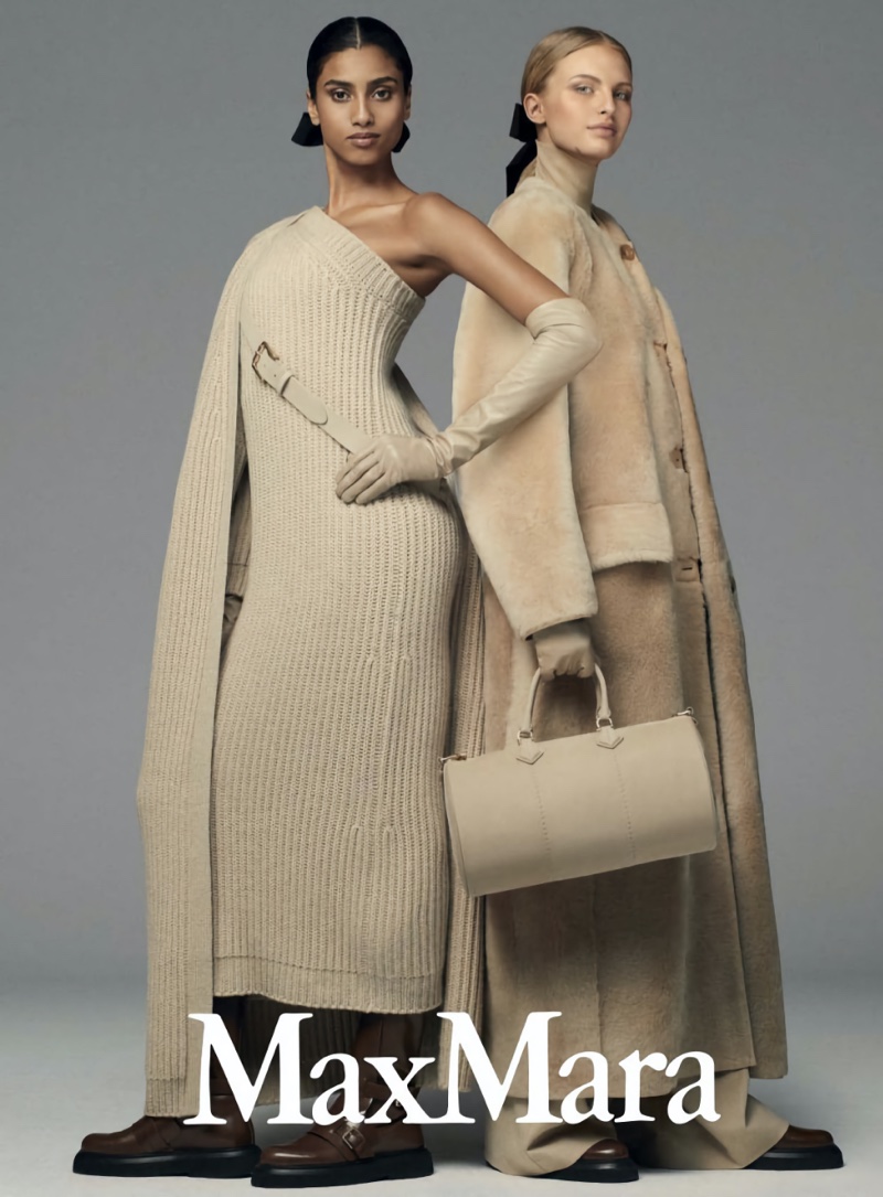 Neutral shades stand out in the Max Mara fall 2023 campaign.