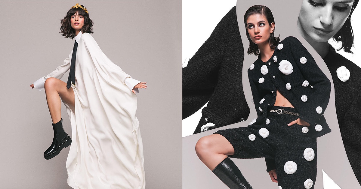 Nuria Rothschild Models Black & White Looks in Woman Spain