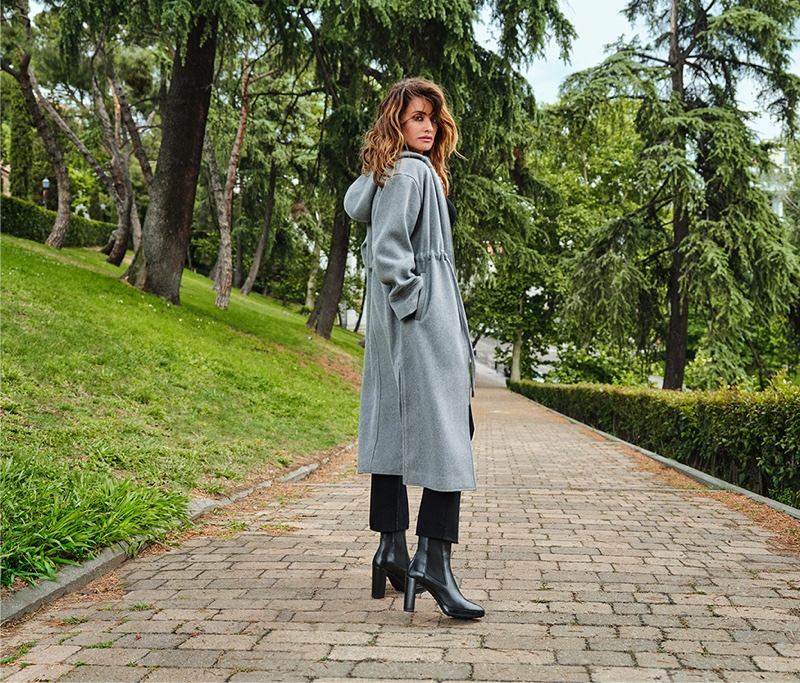 Actress Penélope Cruz poses in heeled boots for Geox fall 2023 ad campaign.