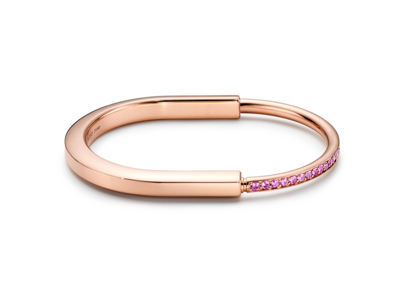 Tiffany Lock ROSÉ Edition bracelet in 18k rose gold with pink sapphires.