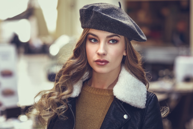 Woman Wearing Beret