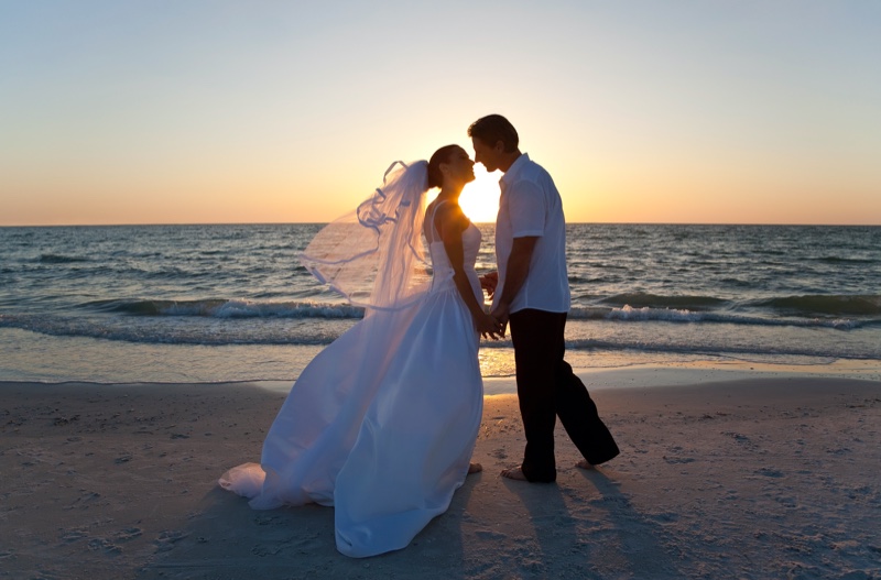 Beach Couple Newlyweds