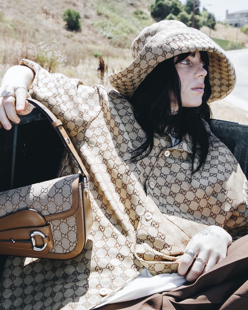 Billie Eilish Gucci Horsebit 1955 Demetra Bag Ad