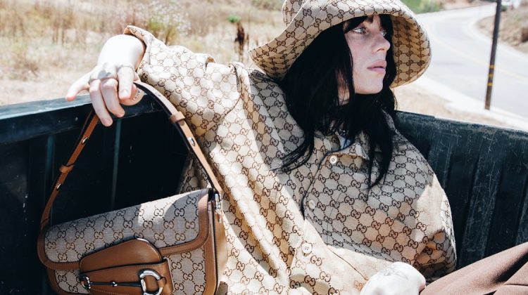 Billie Eilish Inspires in Gucci Horsebit 1955 Bag Ad