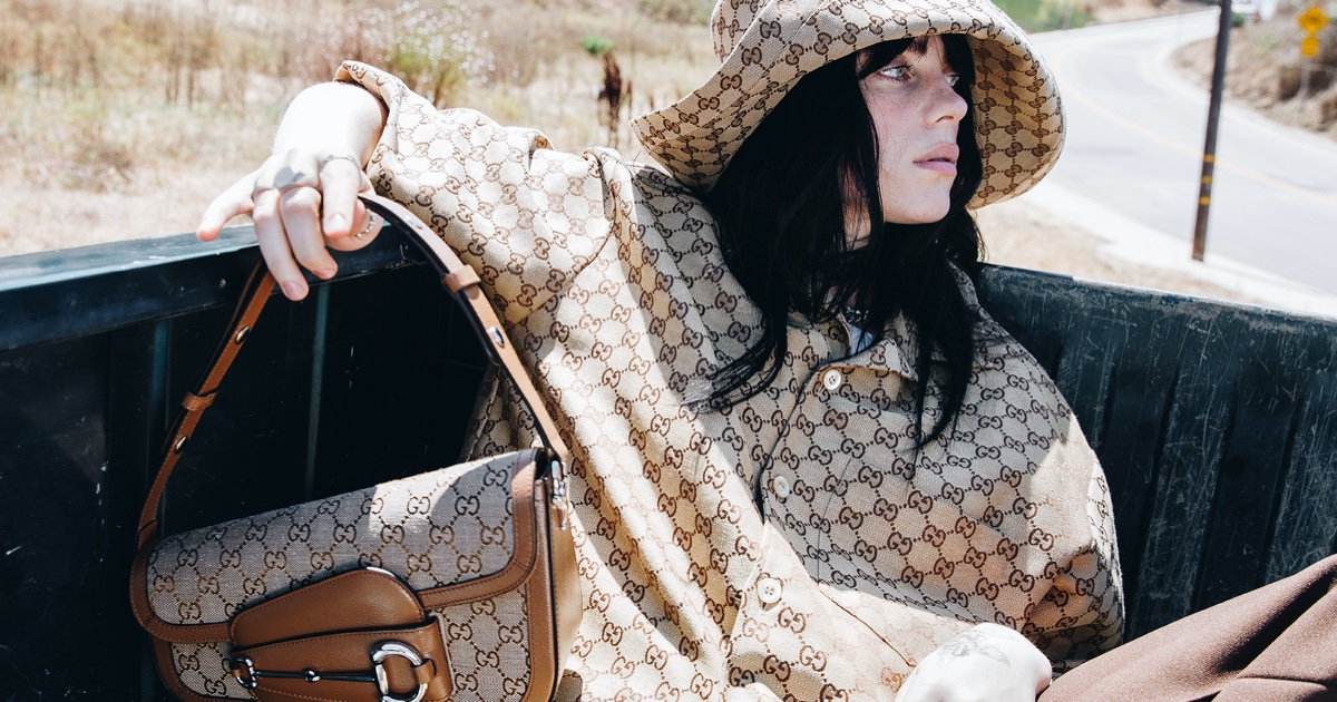 Billie Eilish Inspires in Gucci Horsebit 1955 Bag Ad