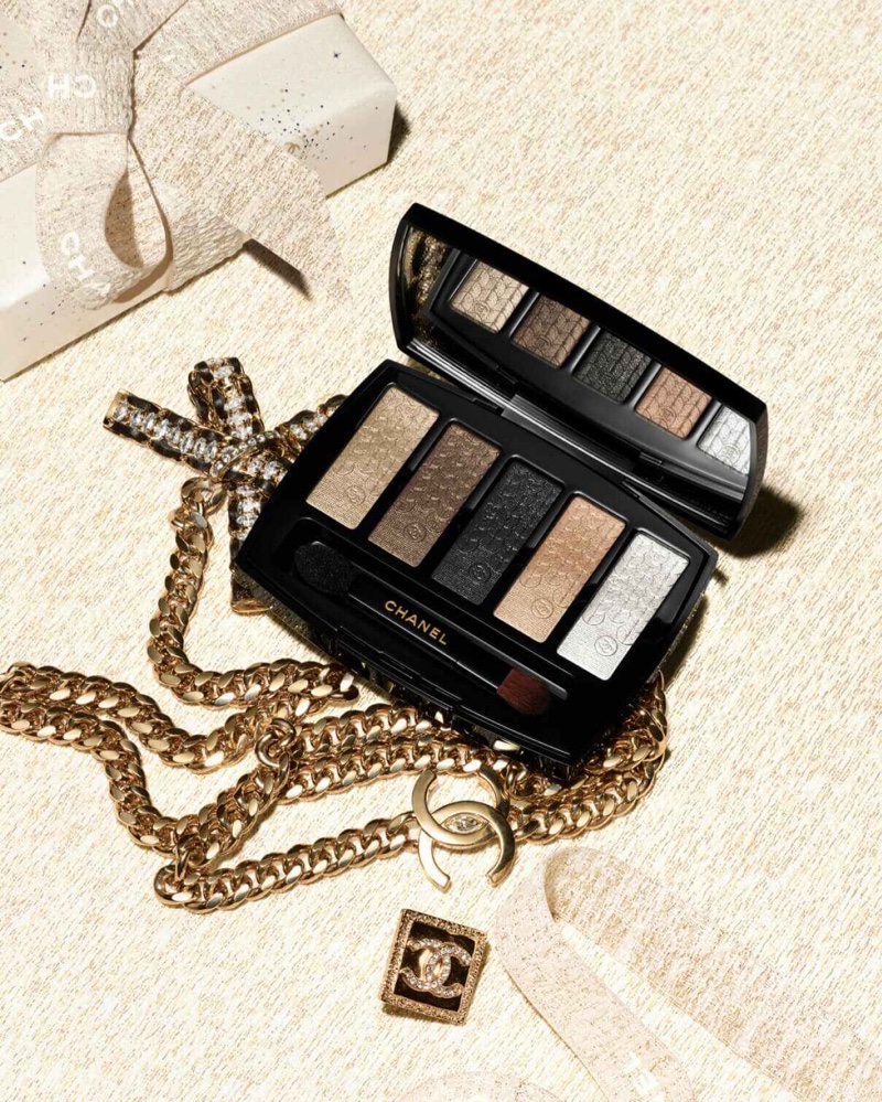 From platinum beige to shimmering black, Chanel's eyeshadow palette is a holiday must-have.