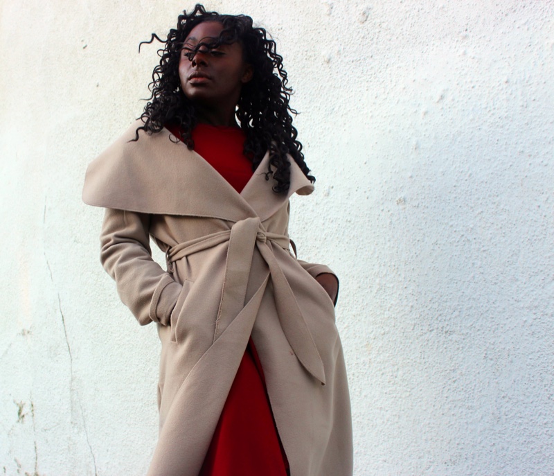 Cropped Tan Wrap Coat