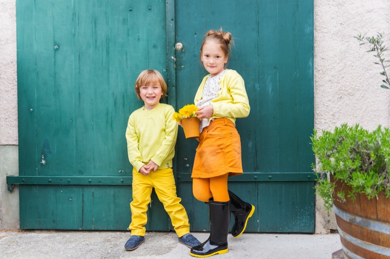 Girl Boy Yellow Outfits Neon