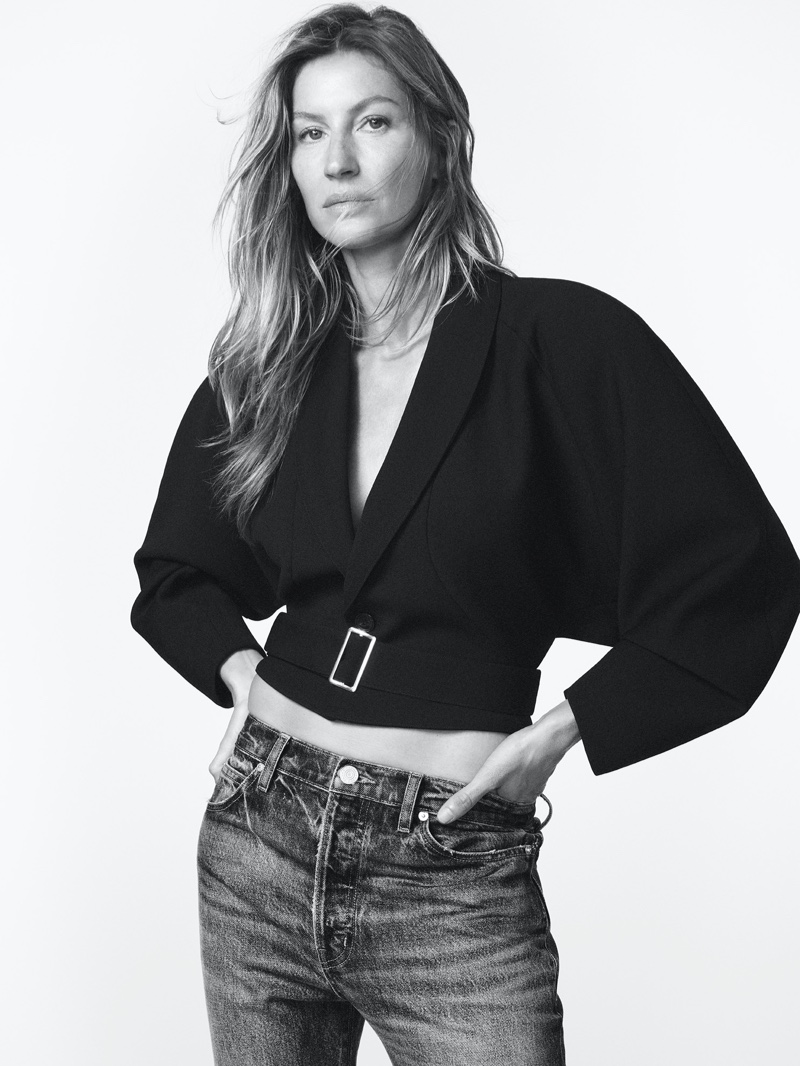 Gisele Bundchen Charms in FRAME Winter 2023 Denim Ad