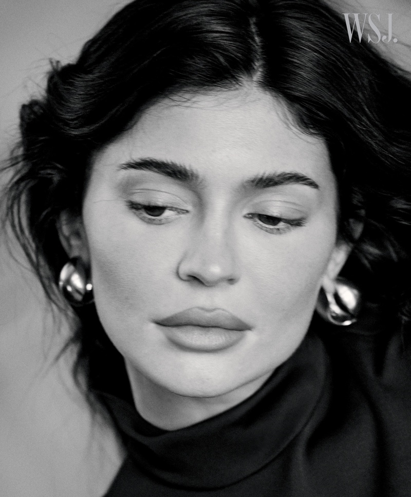 Kylie Jenner gets her closeup in black and white.